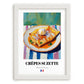 Crêpes Suzette – Art, French French Dessert Painting, placed in minimal white frame