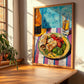 Gyros – Colorful Oil Painting, Greek Food Poster, clean layout with no caption