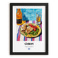 Gyros – Colorful Oil Painting, Greek Food Poster, in sleek black frame
