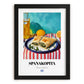 Spanakopita – Oil Painting, Greek Pastry Wall Decor, in sleek black frame