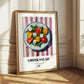 Greek Salad – on Striped Tablecloth, Greek Food Wall Decor