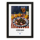 Stifado – Colorful Oil Painting, Greek Food Art, in sleek black frame