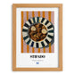 Stifado – on Striped Tablecloth, Greek Food Illustration, set in oak frame