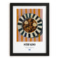 Stifado – on Striped Tablecloth, Greek Food Illustration, in sleek black frame