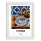 Tzatziki – Colorful Oil Painting, Greek Food Wall Art, placed in minimal white frame