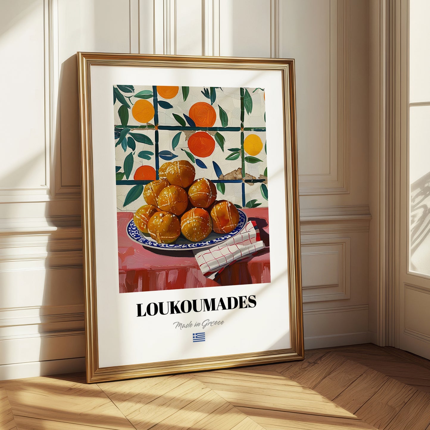 Loukoumades – Oil Painting, Greek Dessert Still Life 