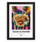 Tacos al Pastor – Oil Painting, Mexican Food Wall Painting, in sleek black frame