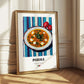 Pozole – on Striped Tablecloth, Mexican Food Print