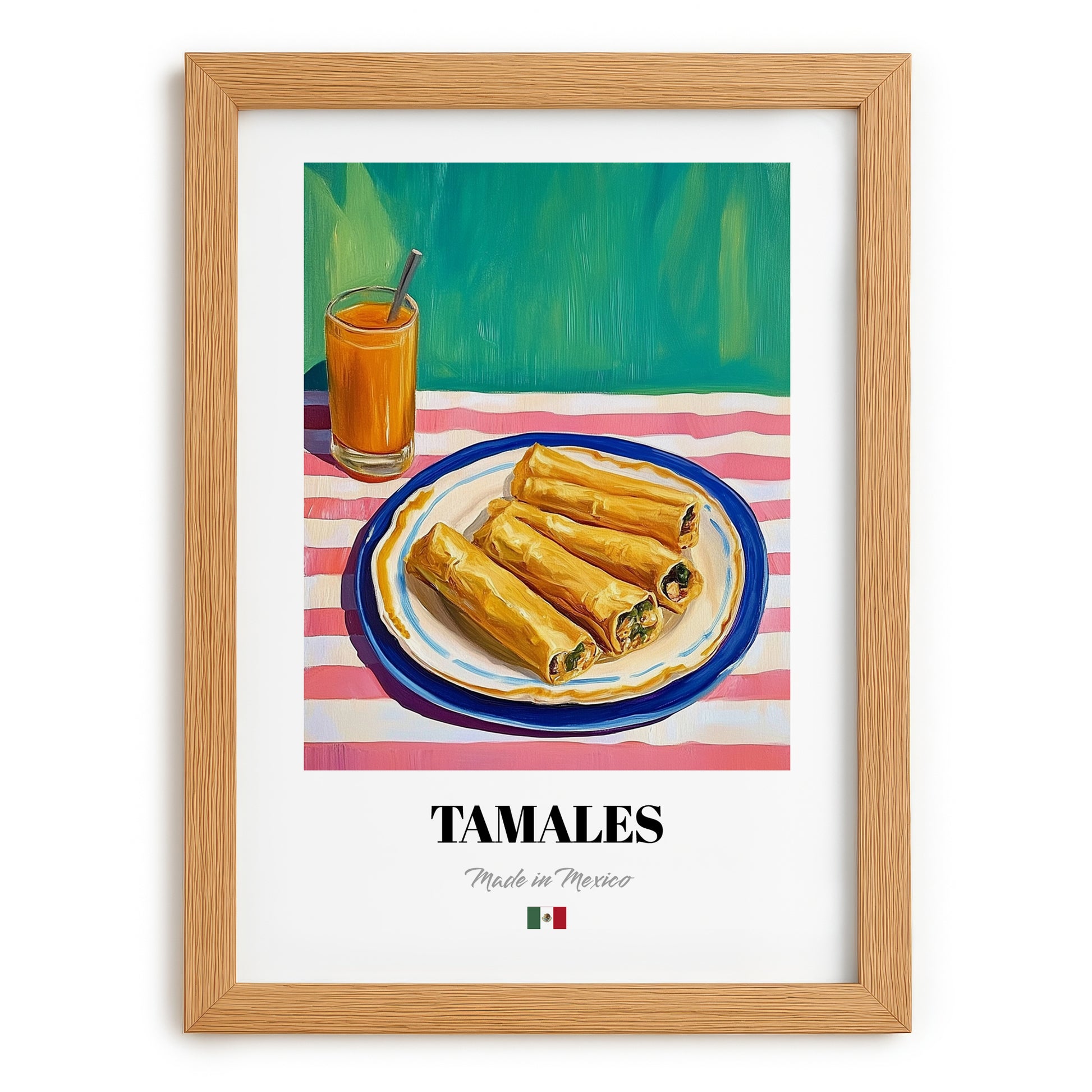 Tamales – Art, Mexican Food Still Life, set in oak frame