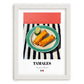 Tamales – on Striped Tablecloth, Mexican Food Wall Decor, placed in minimal white frame