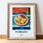 Enchiladas – Colorful Oil Painting, Mexican Food Painting, in wooden frame leaning on the floor