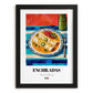 Enchiladas – Colorful Oil Painting, Mexican Food Painting, in sleek black frame