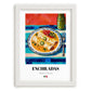 Enchiladas – Colorful Oil Painting, Mexican Food Painting, placed in minimal white frame