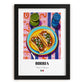 Birria – Colorful Oil Painting, Mexican Food Wall Decor, in sleek black frame
