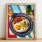 Huevos Rancheros – Art, Mexican Food Wall Painting, no-text version framed in wood
