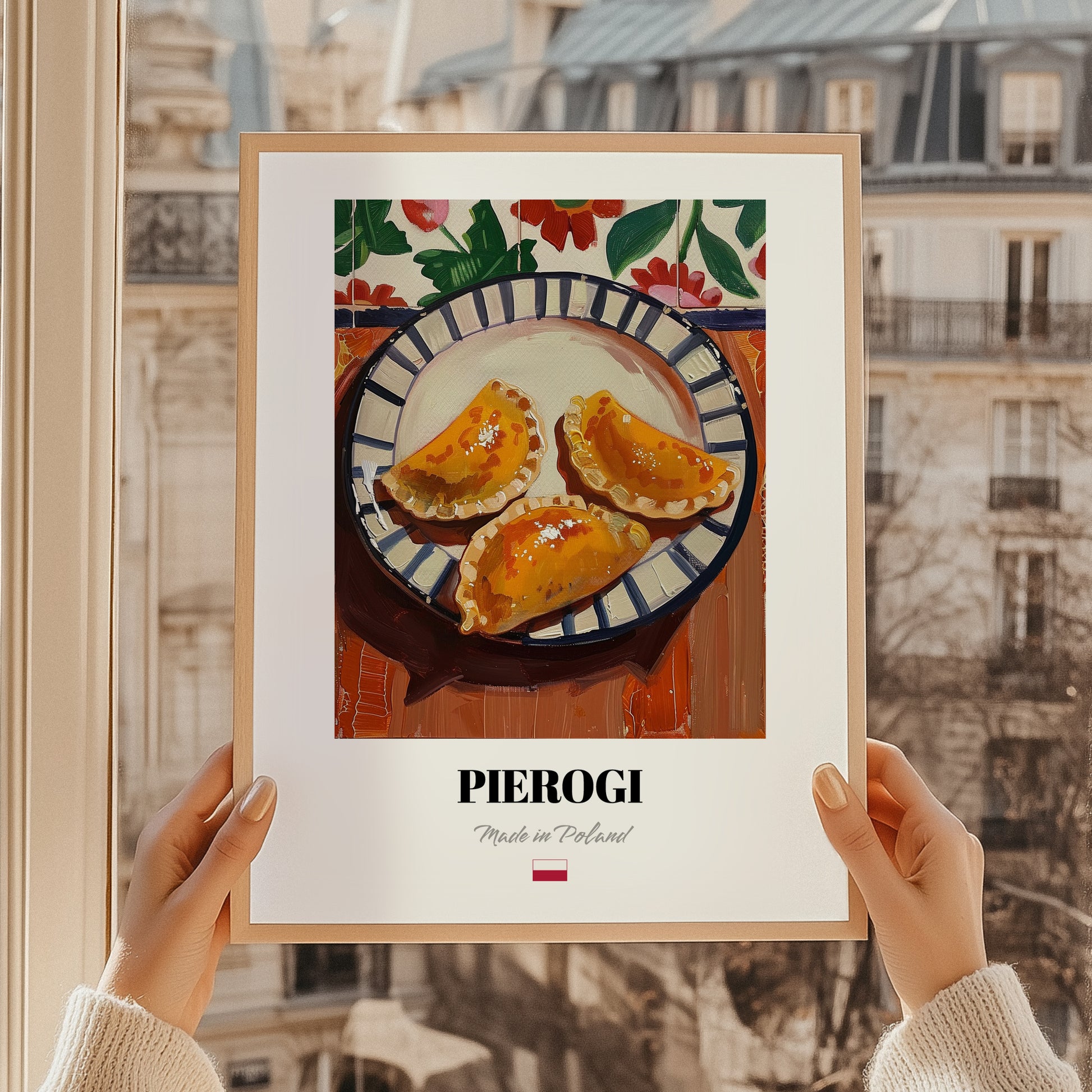 Pierogi – Art, Polish Pastry Poster, styled in a charming Paris street view
