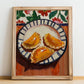 Pierogi – Art, Polish Pastry Poster, no-text version framed in wood