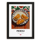 Pierogi – Art, Polish Pastry Poster, in sleek black frame