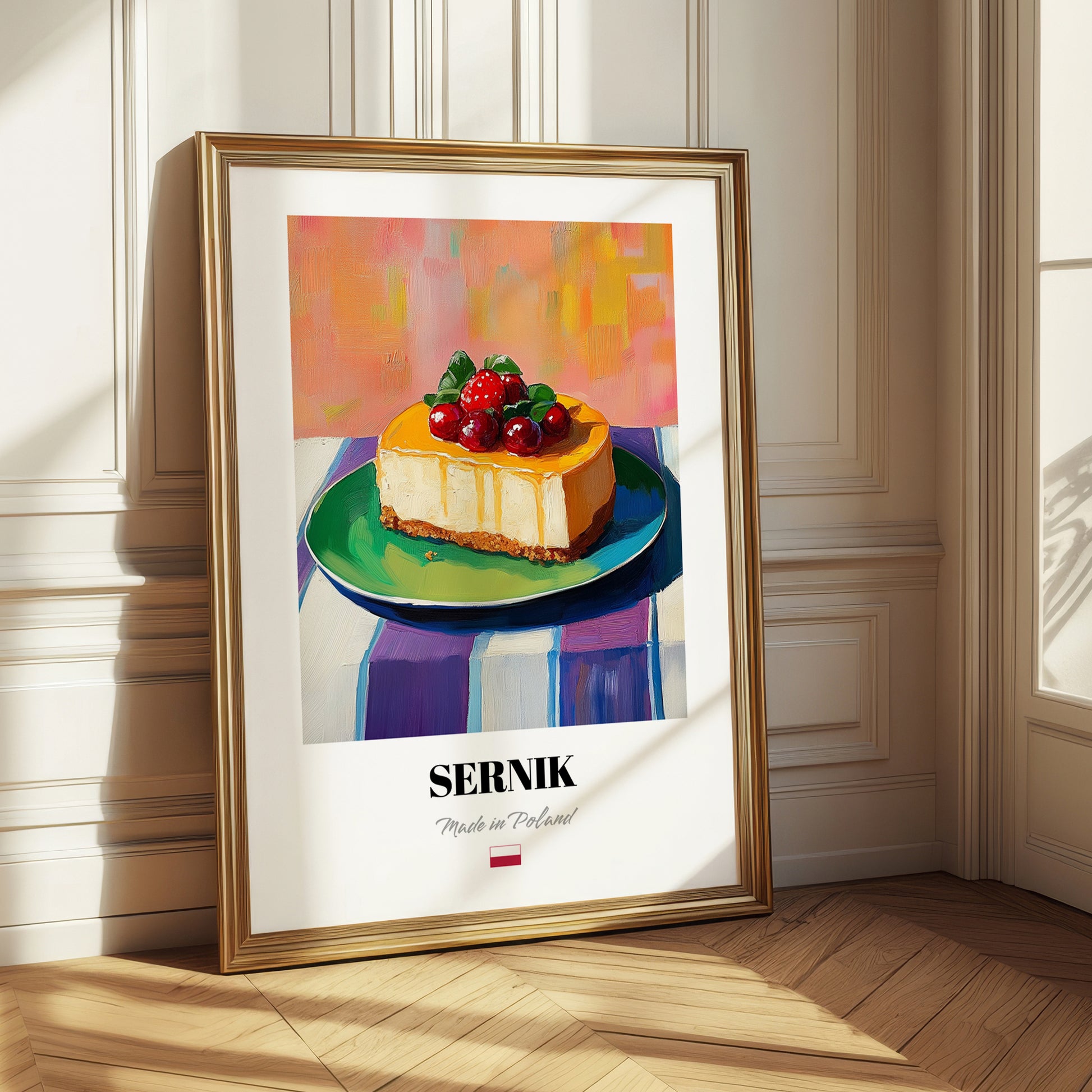 Sernik – Colorful Oil Painting, Polish Dessert Illustration 