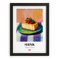 Sernik – Colorful Oil Painting, Polish Dessert Illustration, in sleek black frame