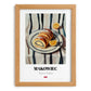Makowiec – on Striped Tablecloth, Polish Dessert Print, set in oak frame