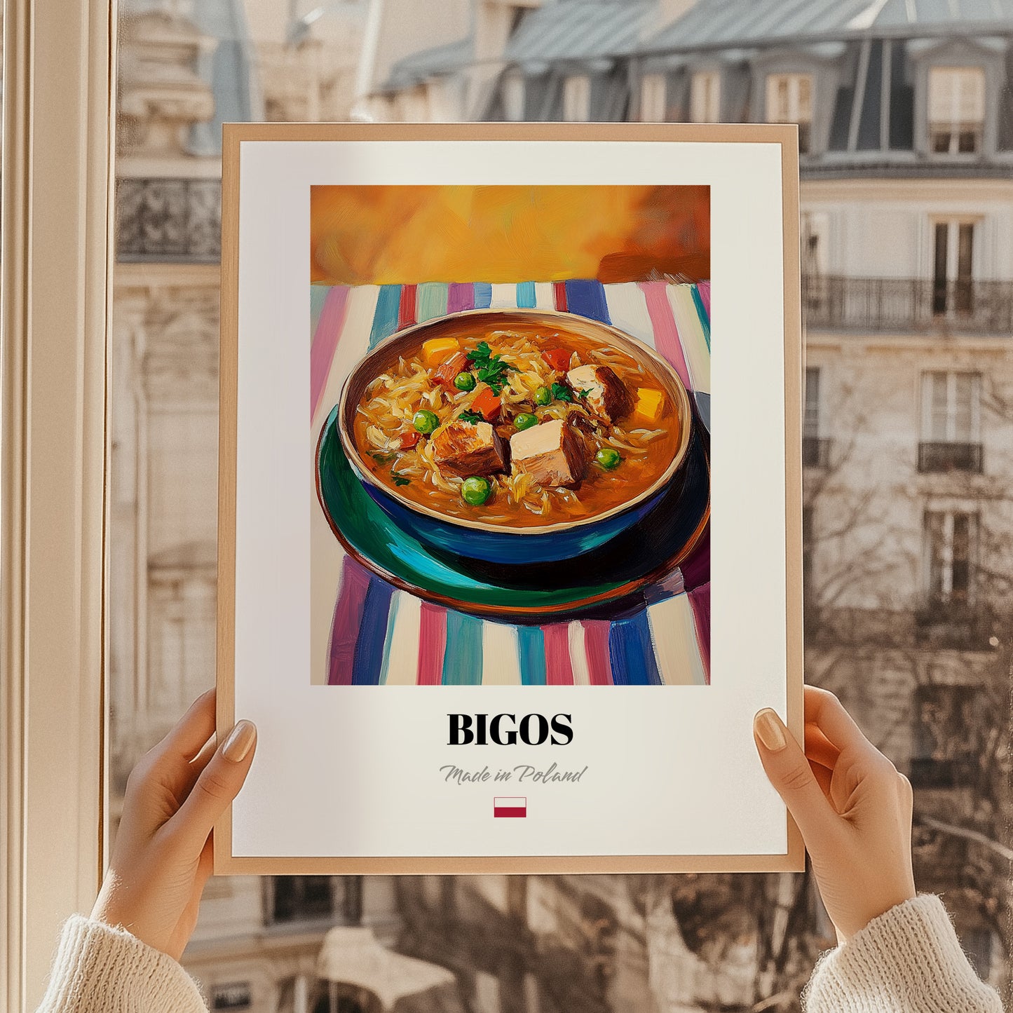 Bigos – Art, Polish Food Still Life, styled in a charming Paris street view