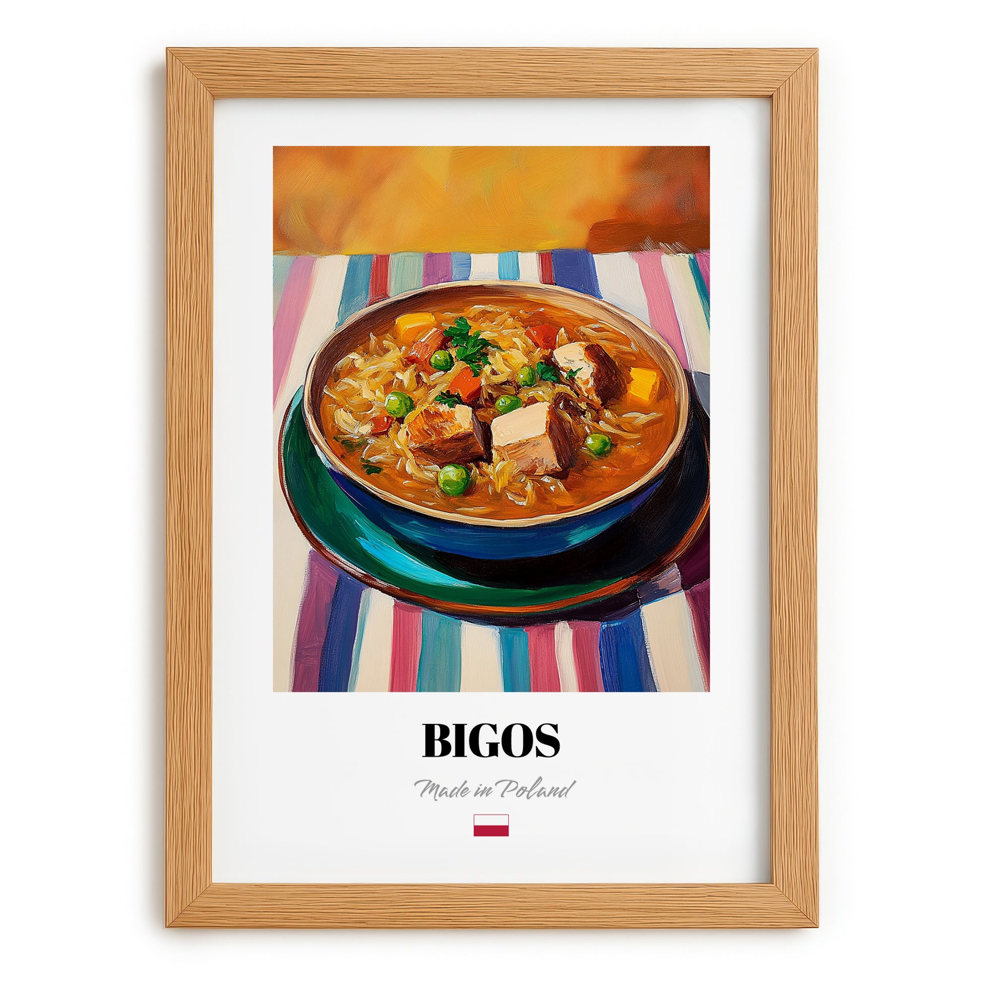 Bigos – Art, Polish Food Still Life, set in oak frame