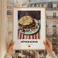 Döner Kebab – on Striped Tablecloth, Turkish Food Painting, styled in a charming Paris street view