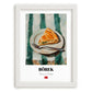 Börek – on Striped Tablecloth, Turkish Pastry Wall Poster, placed in minimal white frame
