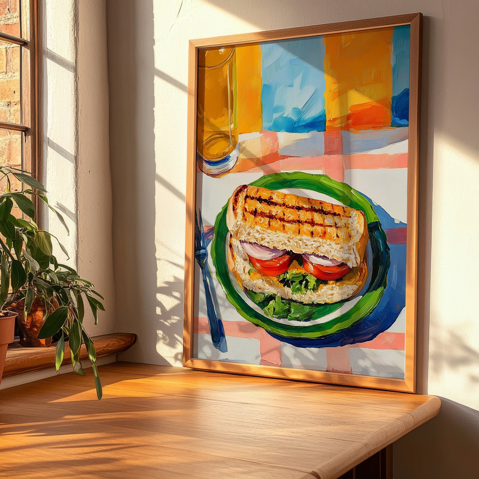 Balık Ekmek – Oil Painting, Turkish Food Illustration, clean layout with no caption