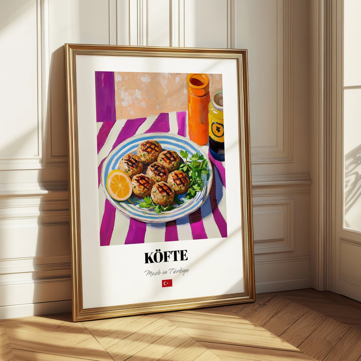 Köfte – Colorful Oil Painting, Turkish Food Painting