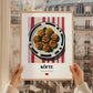 Köfte – on Striped Tablecloth, Turkish Food Wall Painting, styled in a charming Paris street view