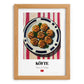 Köfte – on Striped Tablecloth, Turkish Food Wall Painting, set in oak frame