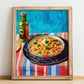 Pilav – Art, Turkish Food Wall Illustration, no-text version framed in wood