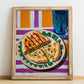 Gözleme – Oil Painting, Turkish Pastry Still Life, no-text version framed in wood