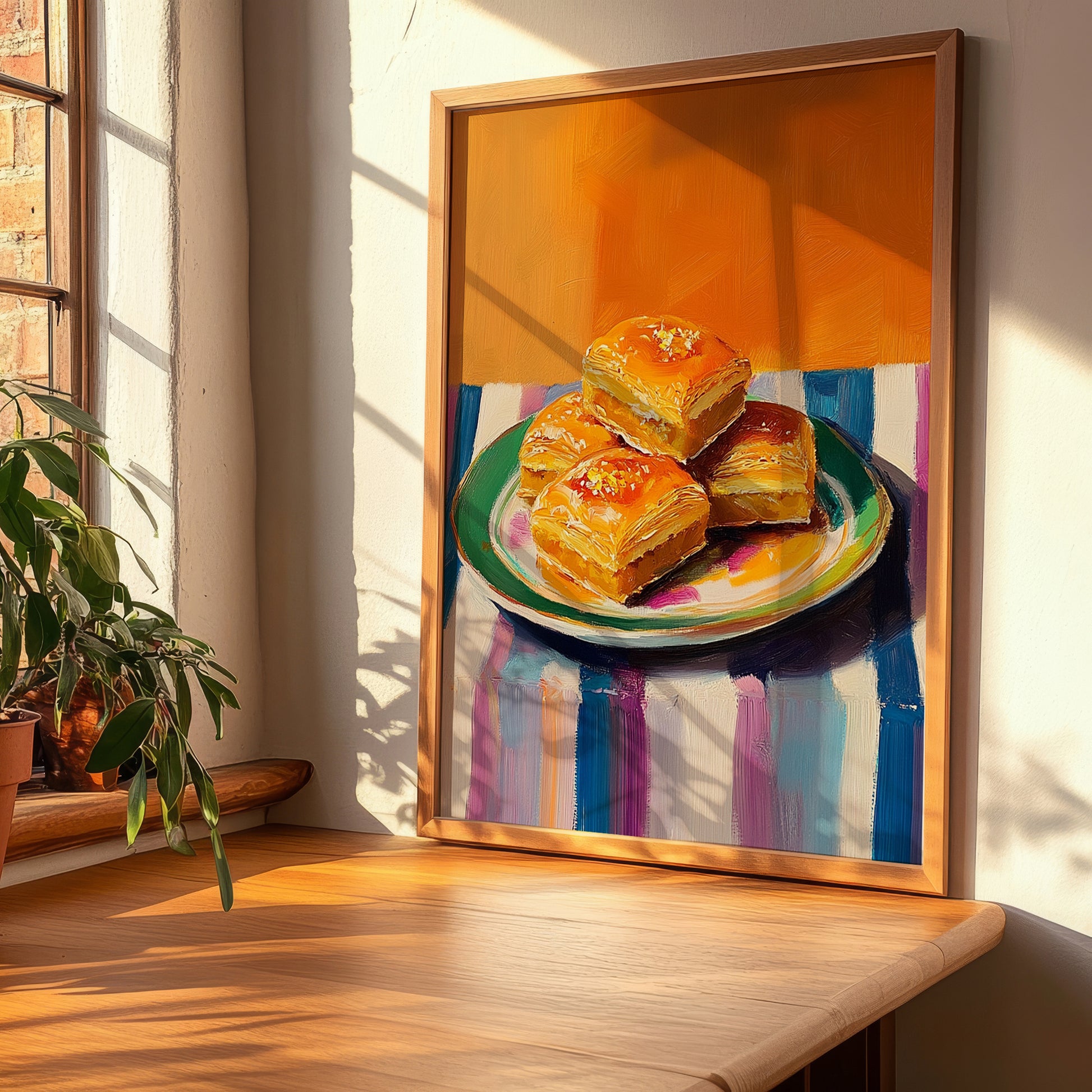 Baklava – Art, Turkish Dessert Still Life, clean layout with no caption