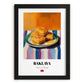 Baklava – Art, Turkish Dessert Still Life, in sleek black frame