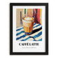 Caffè Latte – Italian Café on the Corner, Italian Coffee Still Life, in sleek black frame