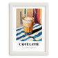 Caffè Latte – Italian Café on the Corner, Italian Coffee Still Life, placed in minimal white frame