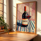 Barolo – on Striped Tablecloth, Italian Wine Wall Decor, clean layout with no caption