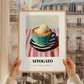 Affogato – on Striped Tablecloth, Italian Food Wall Decor, styled in a charming Paris street view