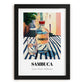 Sambuca – Italian Café on the Corner, Italian Spirit Poster, in sleek black frame