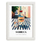 Sambuca – Italian Café on the Corner, Italian Spirit Poster, placed in minimal white frame