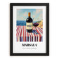 Marsala – Italian Seaside Scene, Italian Wine Poster, in sleek black frame