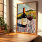Montepulciano d'Abruzzo – Italian Hillside Café View, Italian Wine Wall Illustration, clean layout with no caption