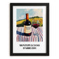 Montepulciano d'Abruzzo – Italian Hillside Café View, Italian Wine Wall Illustration, in sleek black frame
