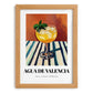 Agua De Valencia – on Striped Tablecloth, Spanish Cocktail Wall Art, set in oak frame