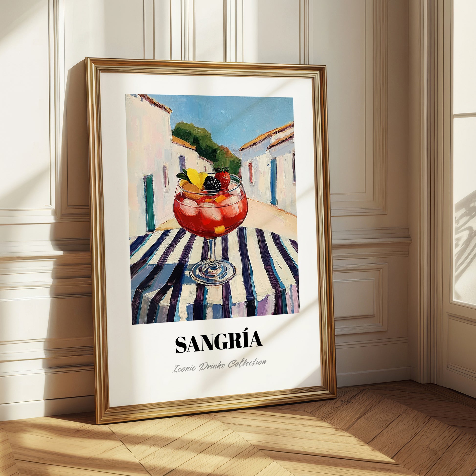 Sangría – Spanish Urban Café Scene, Spanish Cocktail Painting