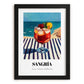 Sangría – Spanish Coastal Café Moment, Spanish Cocktail Art, in sleek black frame