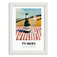 Txakoli – Spanish Hilltop Table Scene, Spanish Wine Wall Decor, placed in minimal white frame
